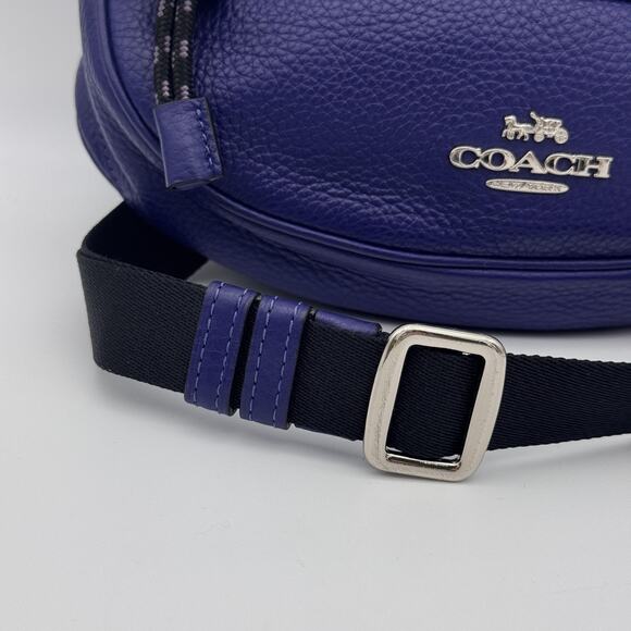 Coach Vale Belt Bag Womens Pebbled Leather Crossbody Fanny Pack Adjustable Grape - Picture 8 of 16